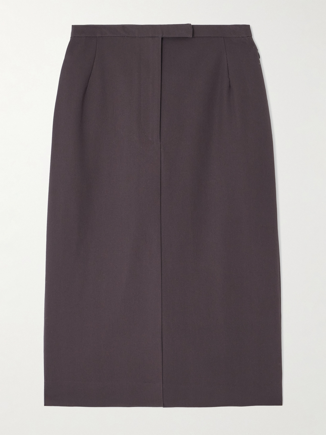 Dries Van Noten Pleated Cotton Midi Skirt In Purple
