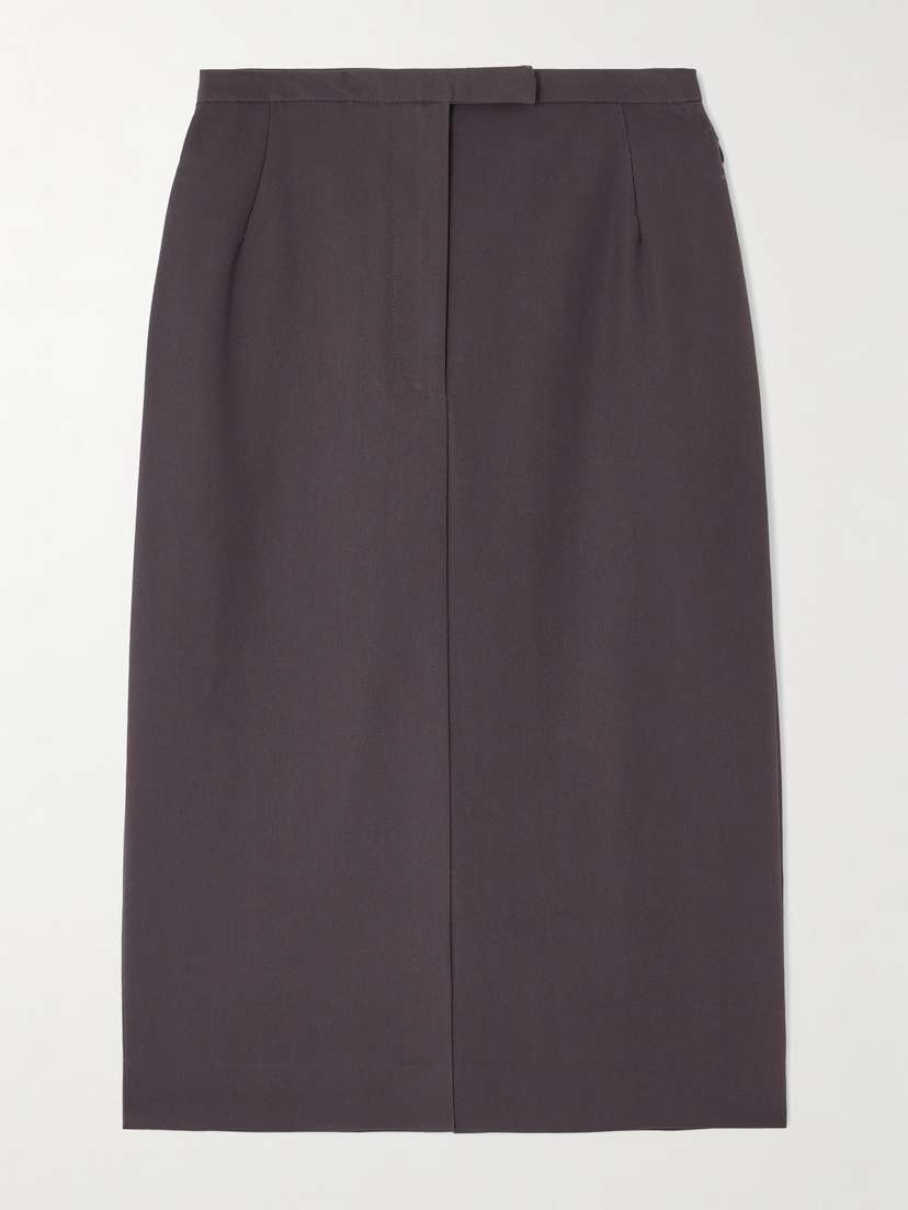 Dries Van Noten Pleated Cotton Midi Skirt