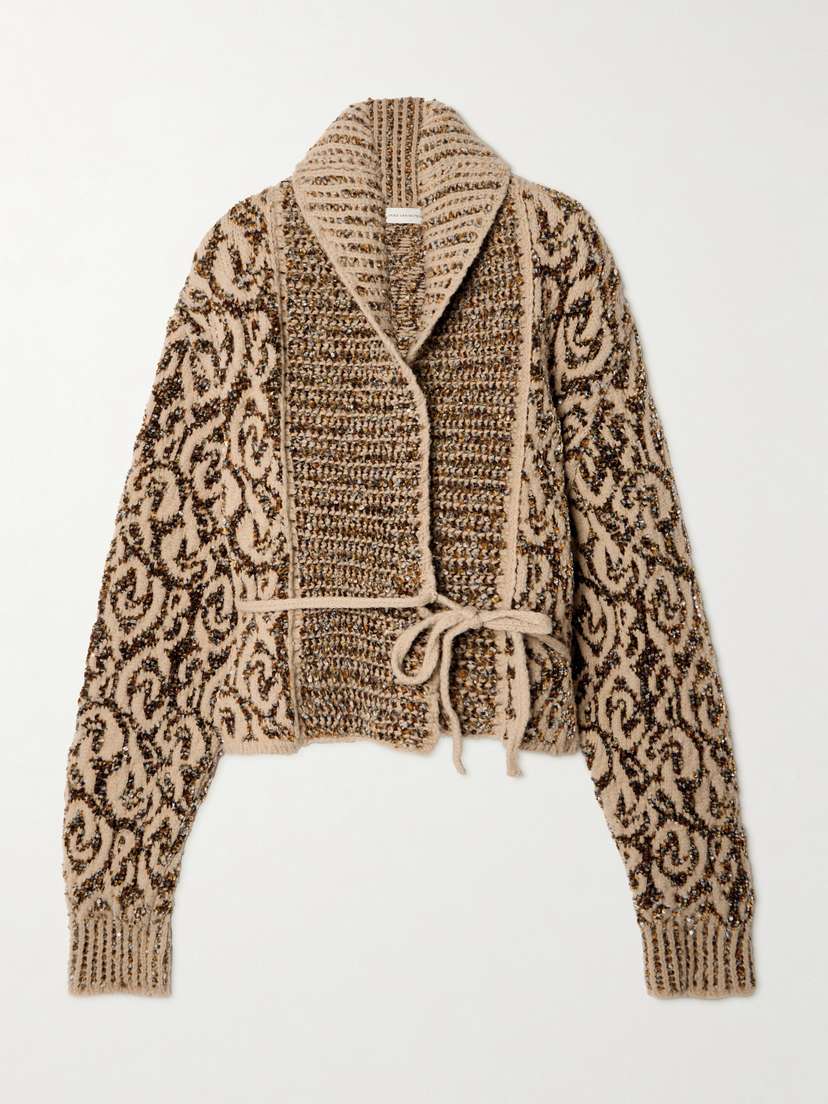 Dries Van Noten Jacquard-knit Wool-blend Cardigan