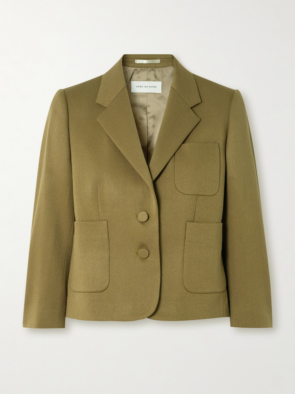 Dries Van Noten Wool-twill Blazer In Green