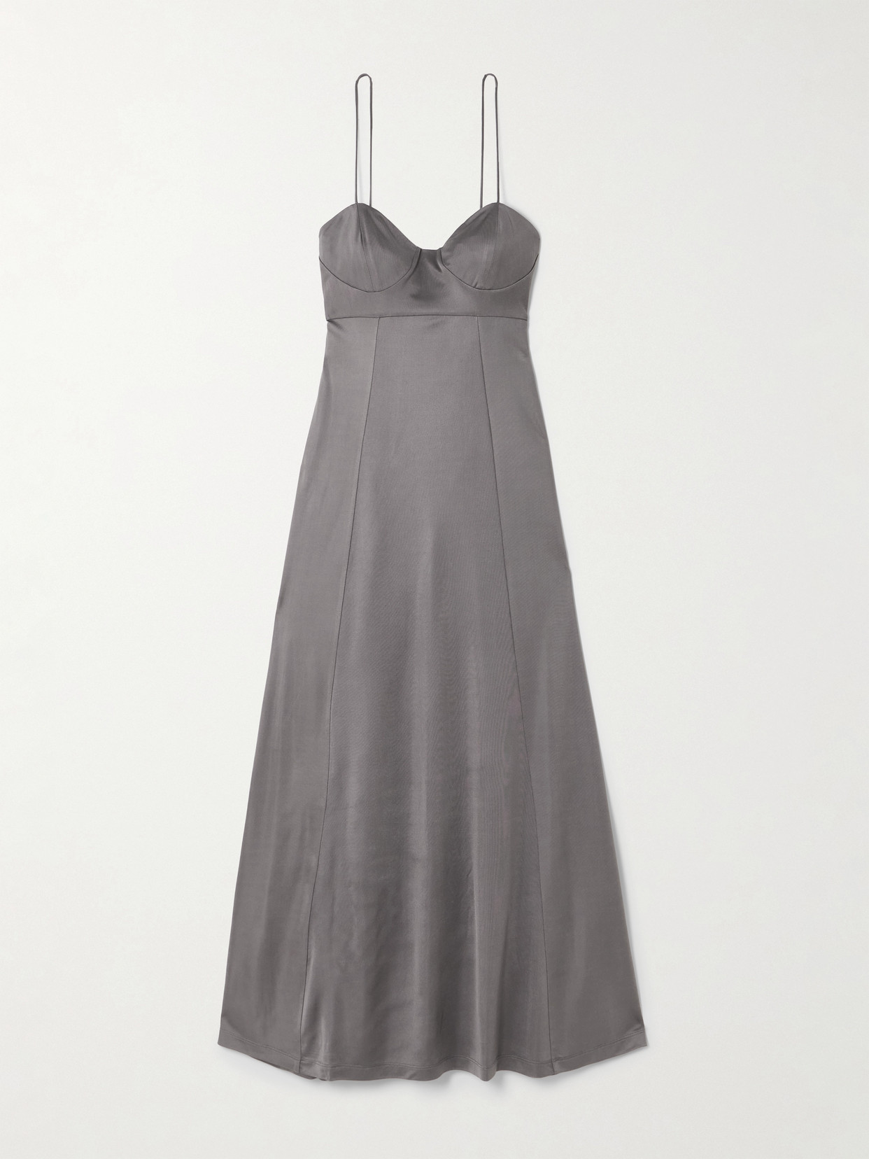 Dries Van Noten Paneled Jersey Midi Dress In Gray