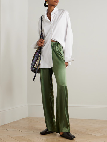 Dries Van Noten Silk-blend satin straight-leg pants