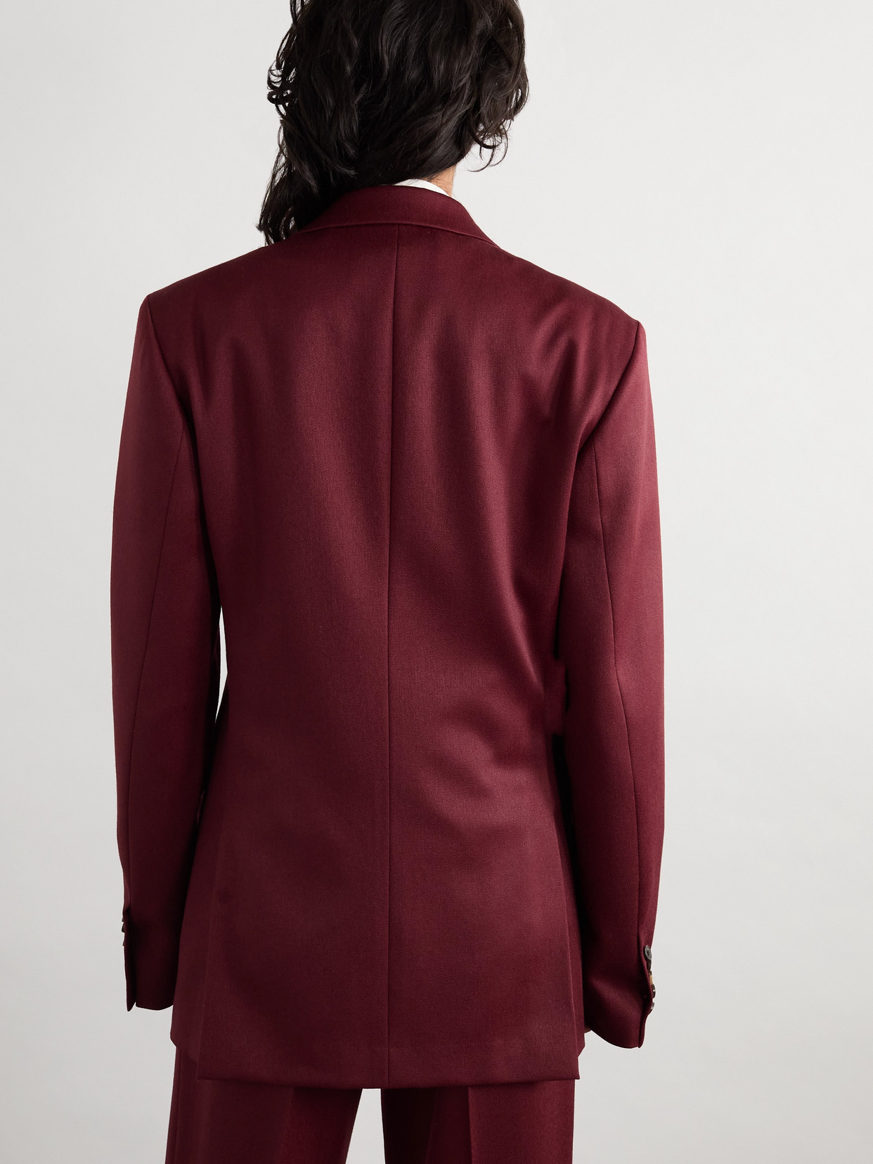 Dries Van Noten Wool-twill Blazer In Burgundy