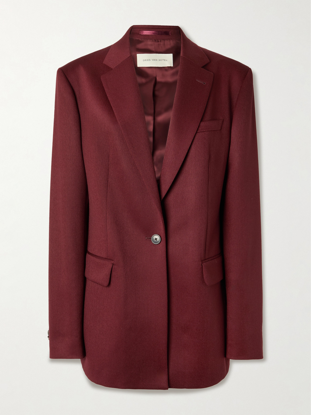 Dries Van Noten Wool-twill Blazer In Burgundy
