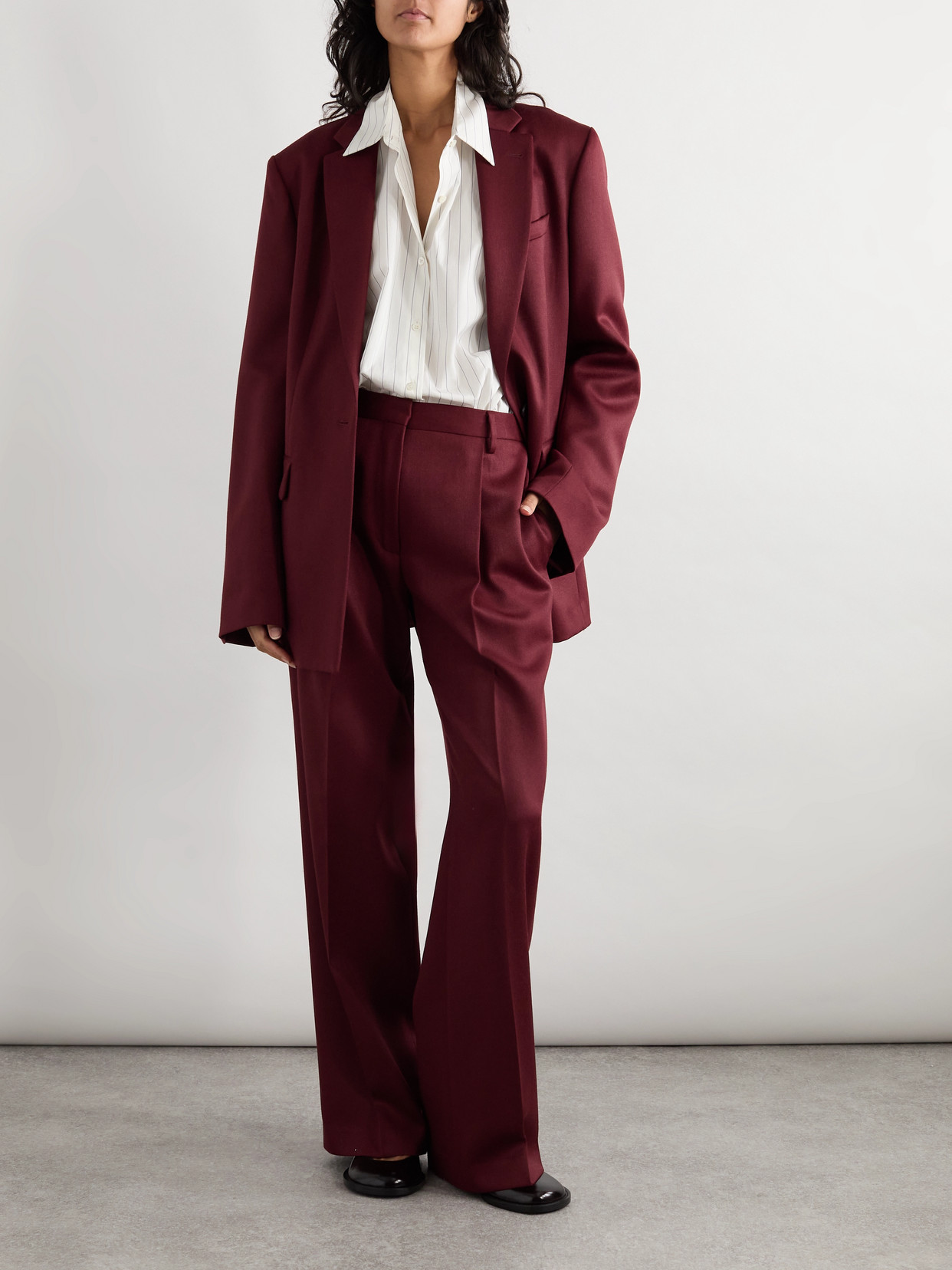 Dries Van Noten Wool-twill Blazer In Burgundy