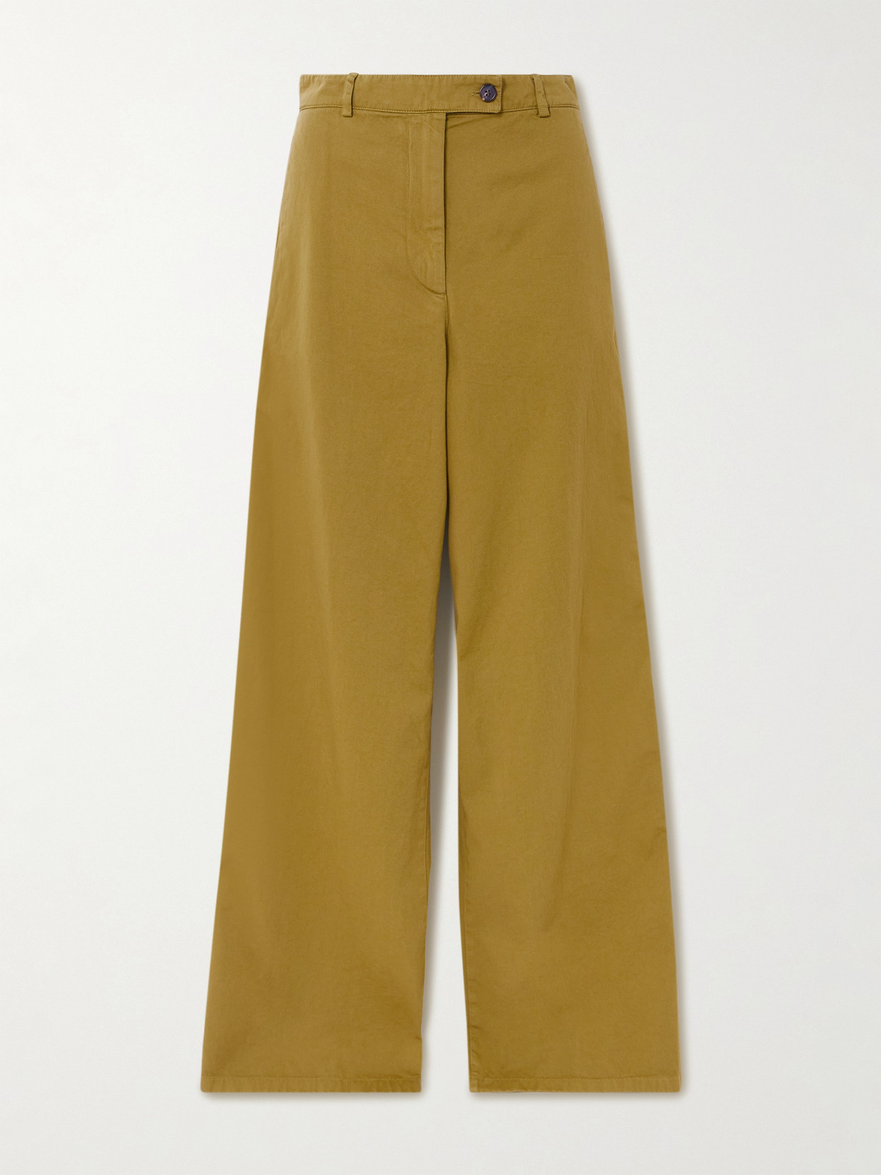 Dries Van Noten Cotton-twill Wide-leg Pants In Yellow