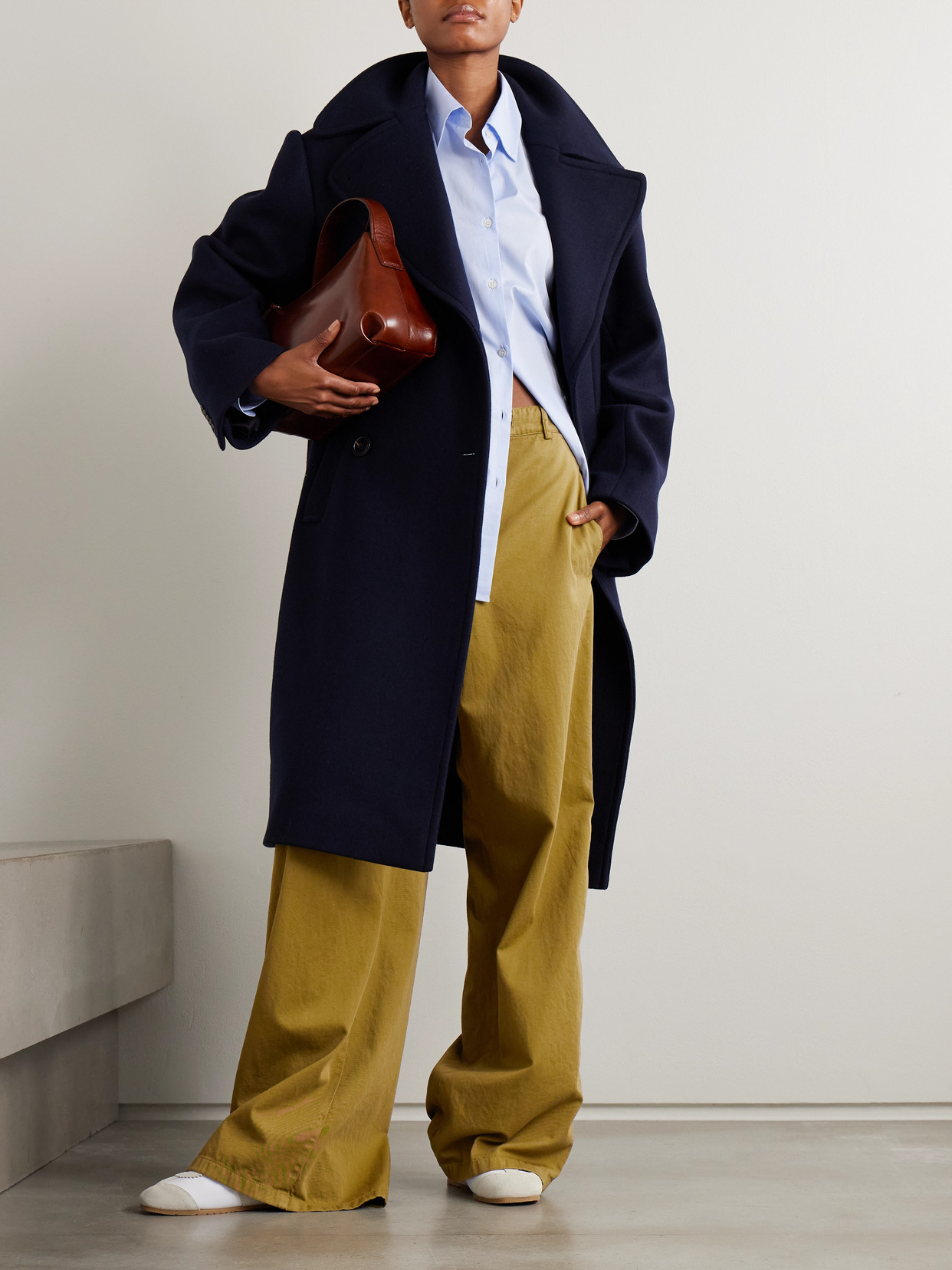 Dries Van Noten Cotton-twill Wide-leg Pants In Yellow