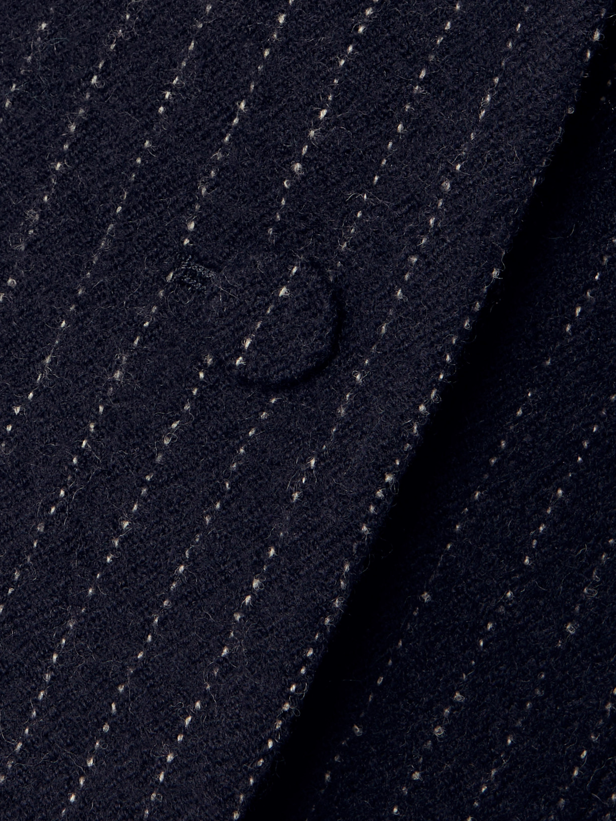 Dries Van Noten Cropped Pinstriped Wool Blazer In Blue