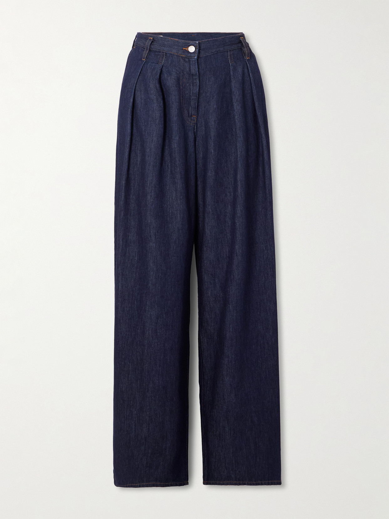 Dries Van Noten Indigo High-waisted Wide-leg Jeans With Exaggerated Length In Blue