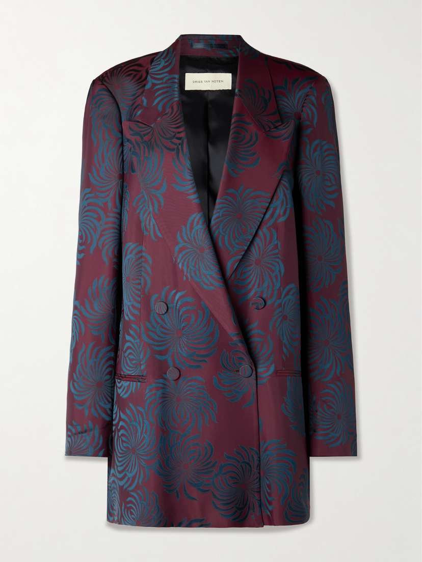 Dries Van Noten Double-breasted Jacquard-twill Blazer