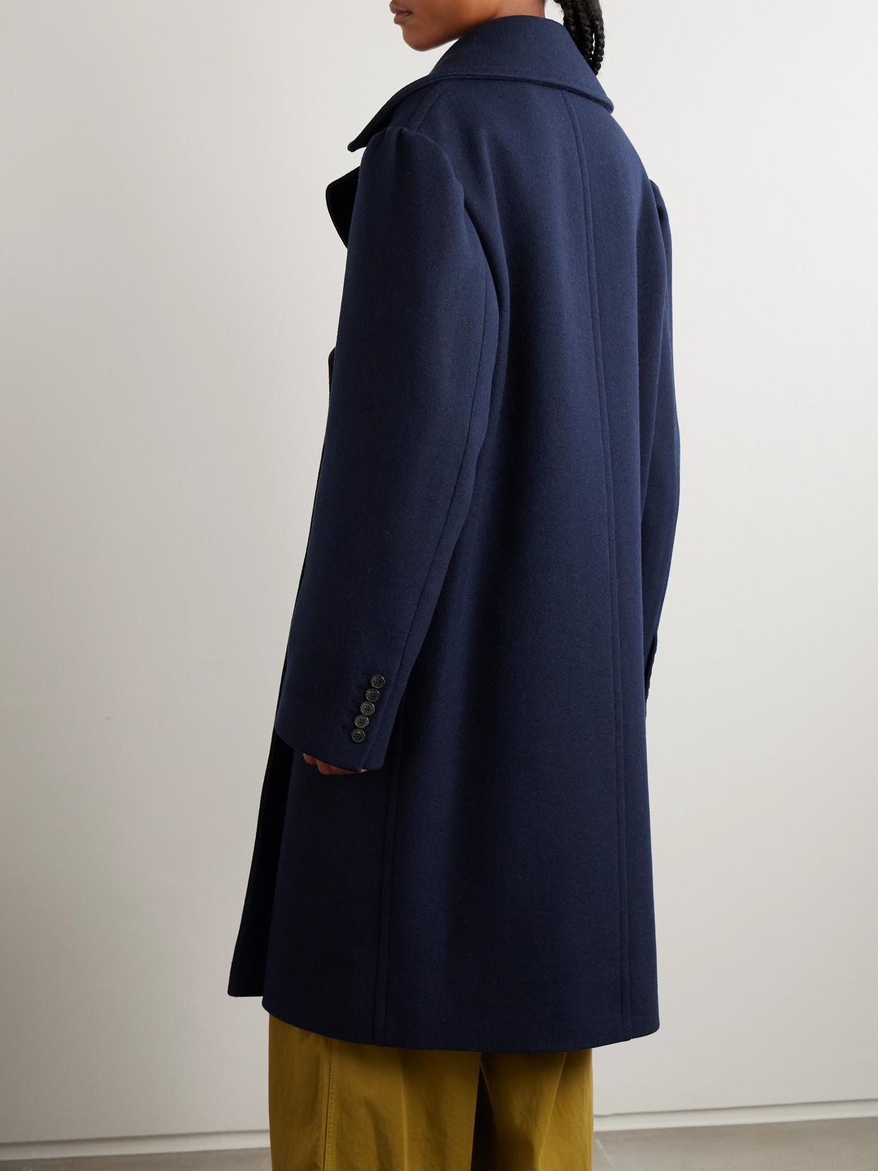 Dries Van Noten Oversized Double-breasted Wool-blend Coat In Blue