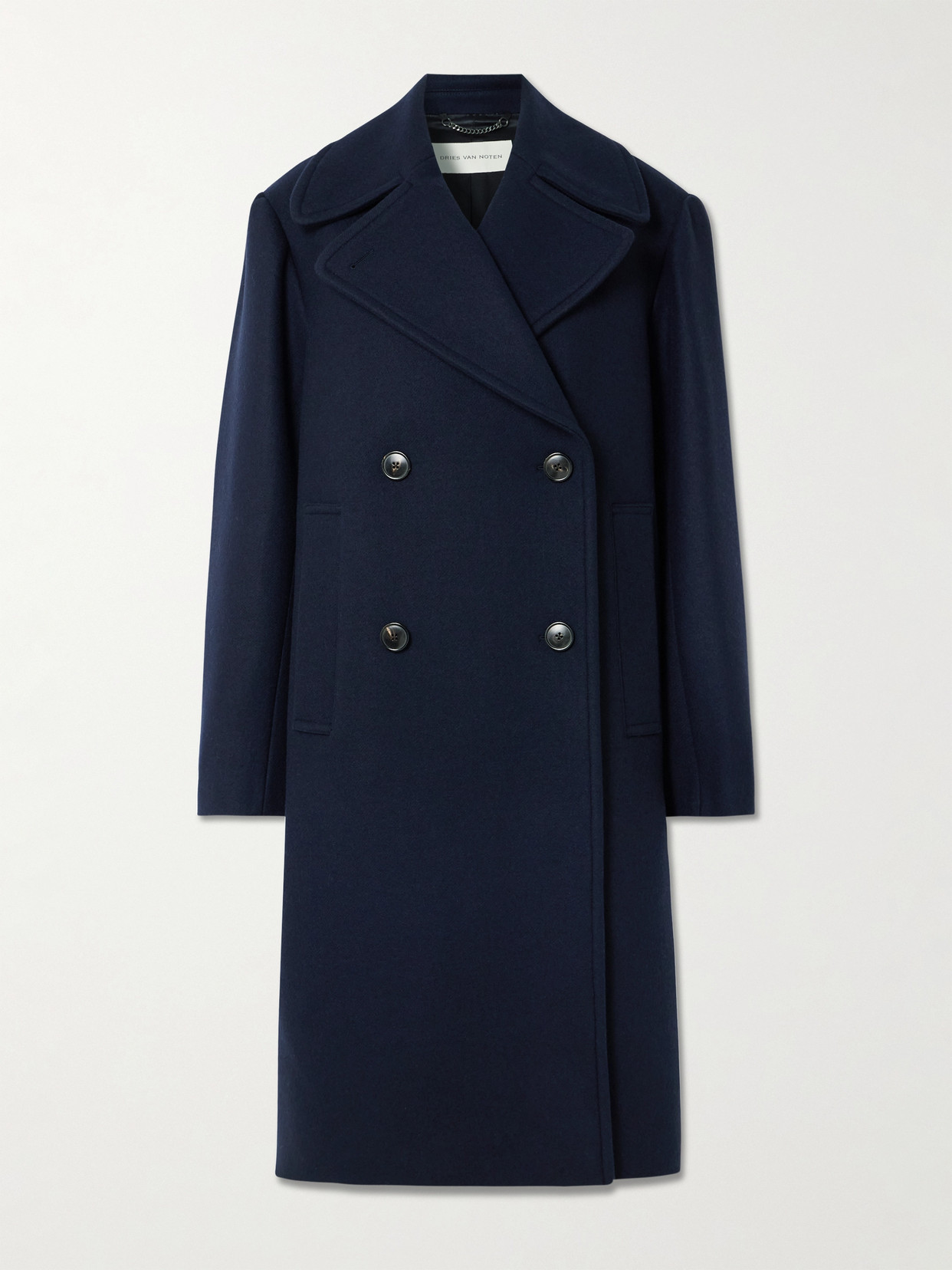 Dries Van Noten Oversized Double-breasted Wool-blend Coat In Blue