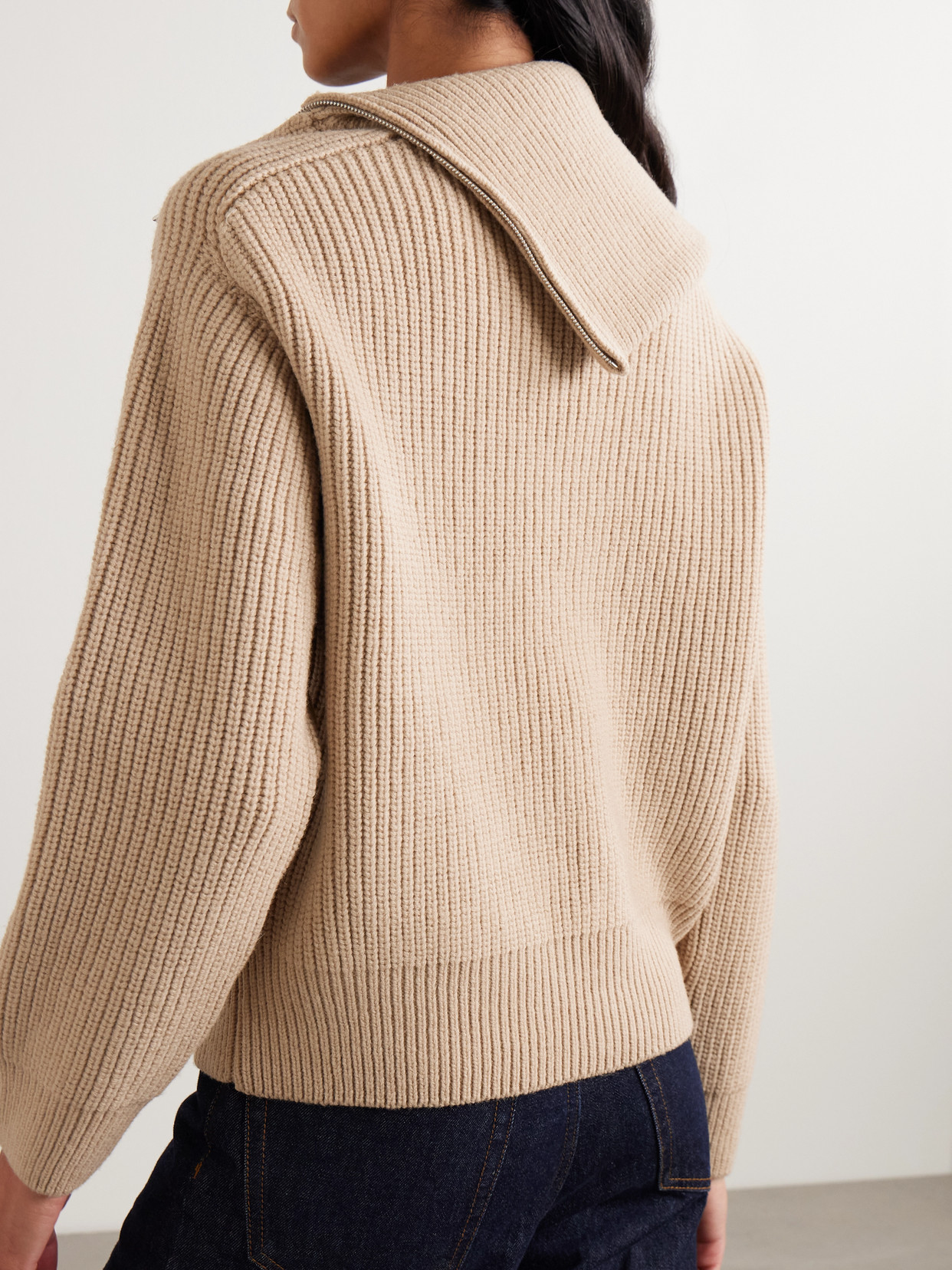 Dries Van Noten Ribbed Wool Sweater In Neutral