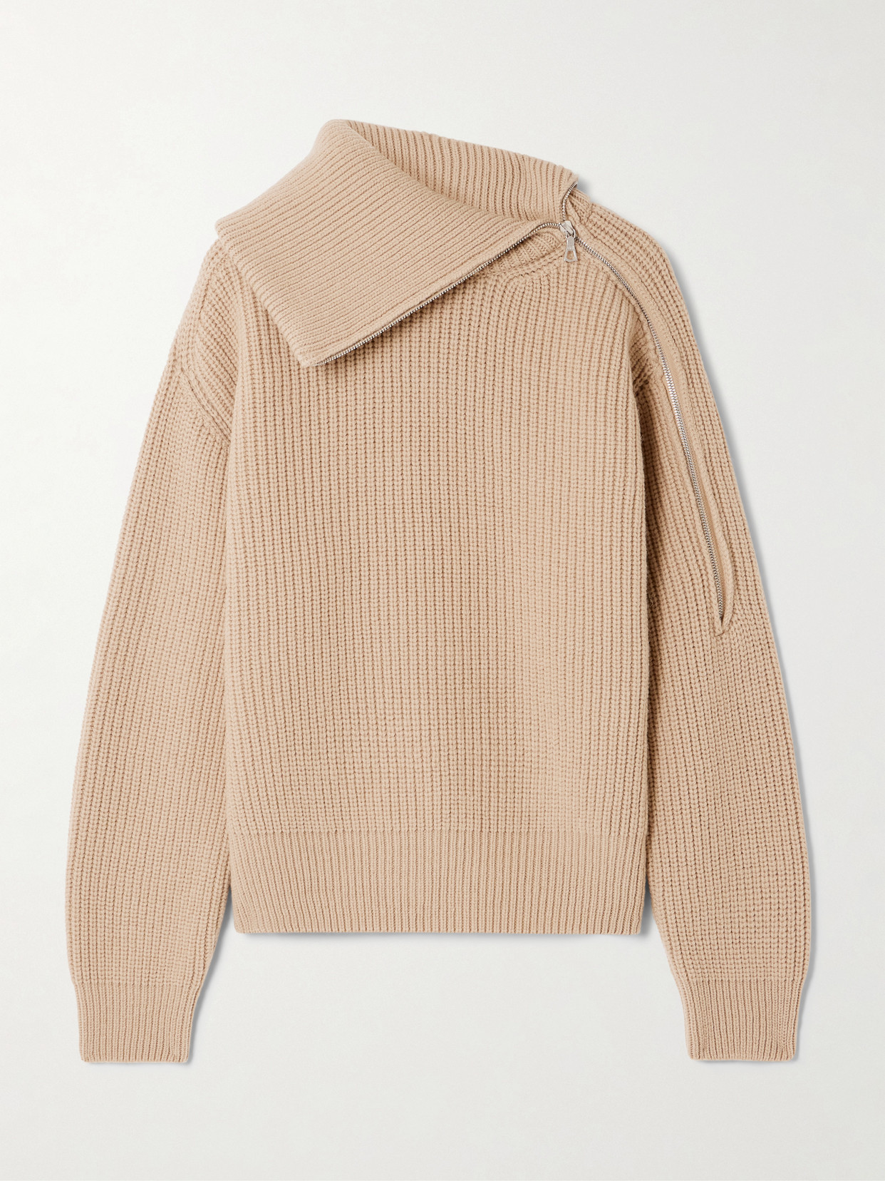 Dries Van Noten Ribbed Wool Sweater In Neutral