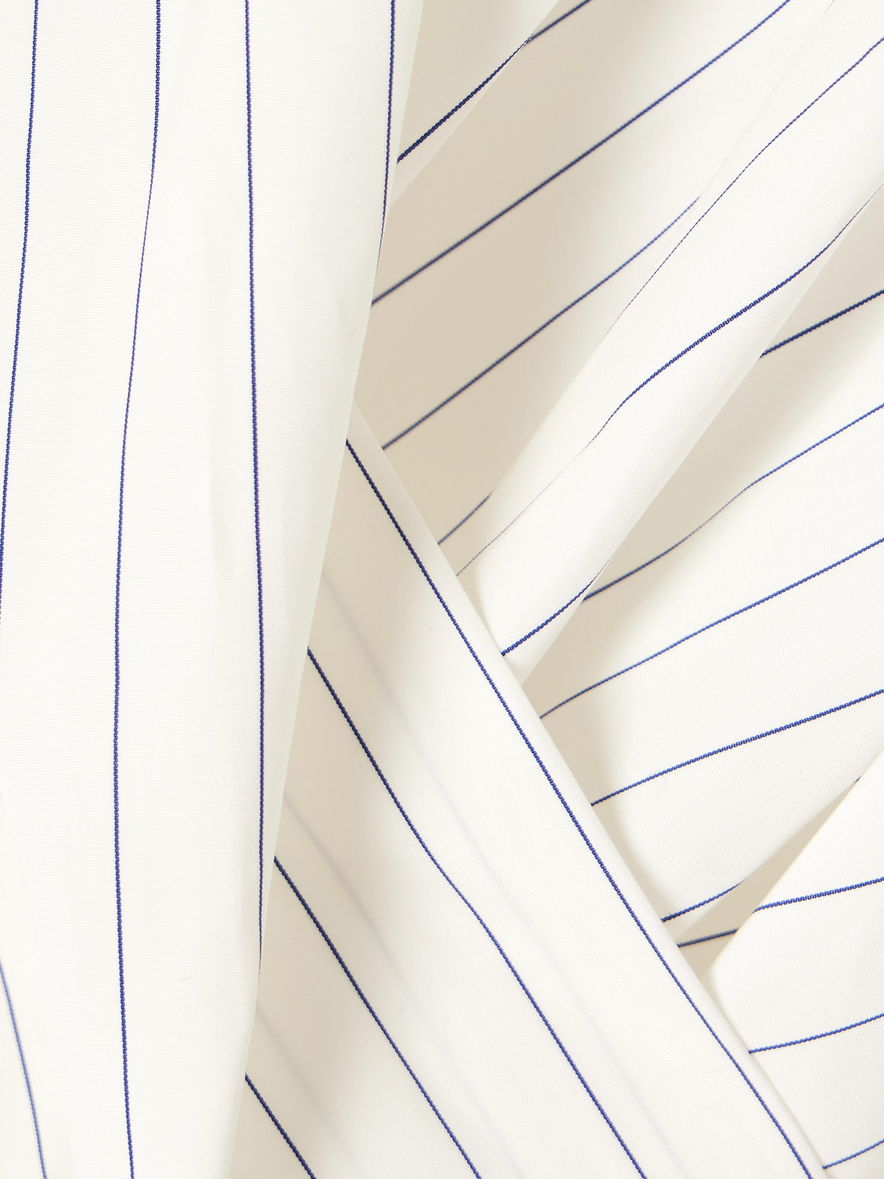 Oversized Wrap-Effect Pinstriped Cotton-Poplin Blouse