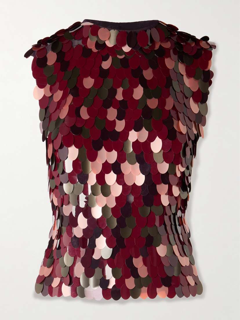 Dries Van Noten Sequined Tulle Top