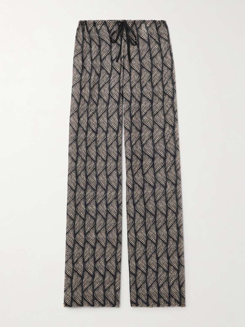 Dries Van Noten Devoré-velvet Straight-leg Pants