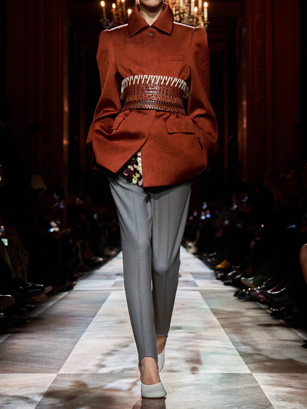 Dries Van Noten Embossed Crepe Blazer In Brown