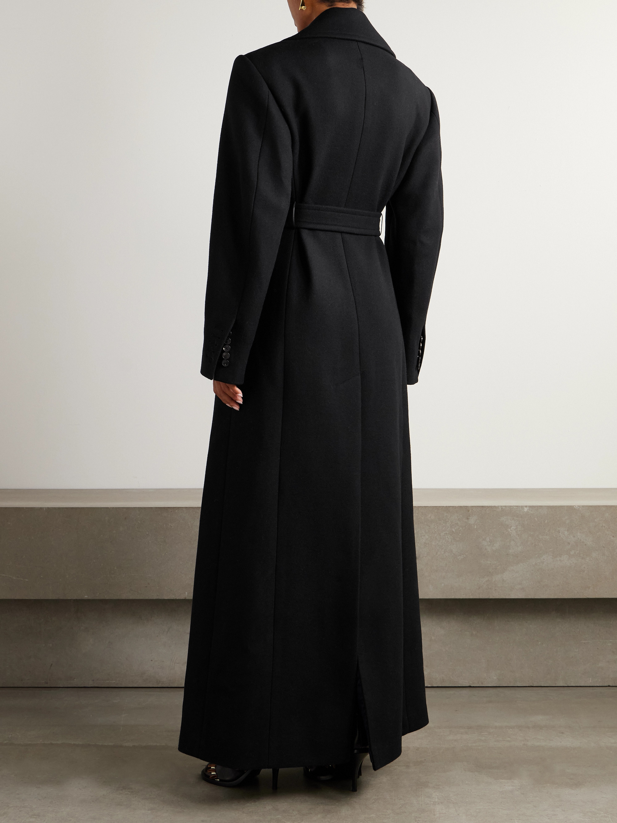 Dries Van Noten - Belted velvet-trimmed wool-blend coat | Plush