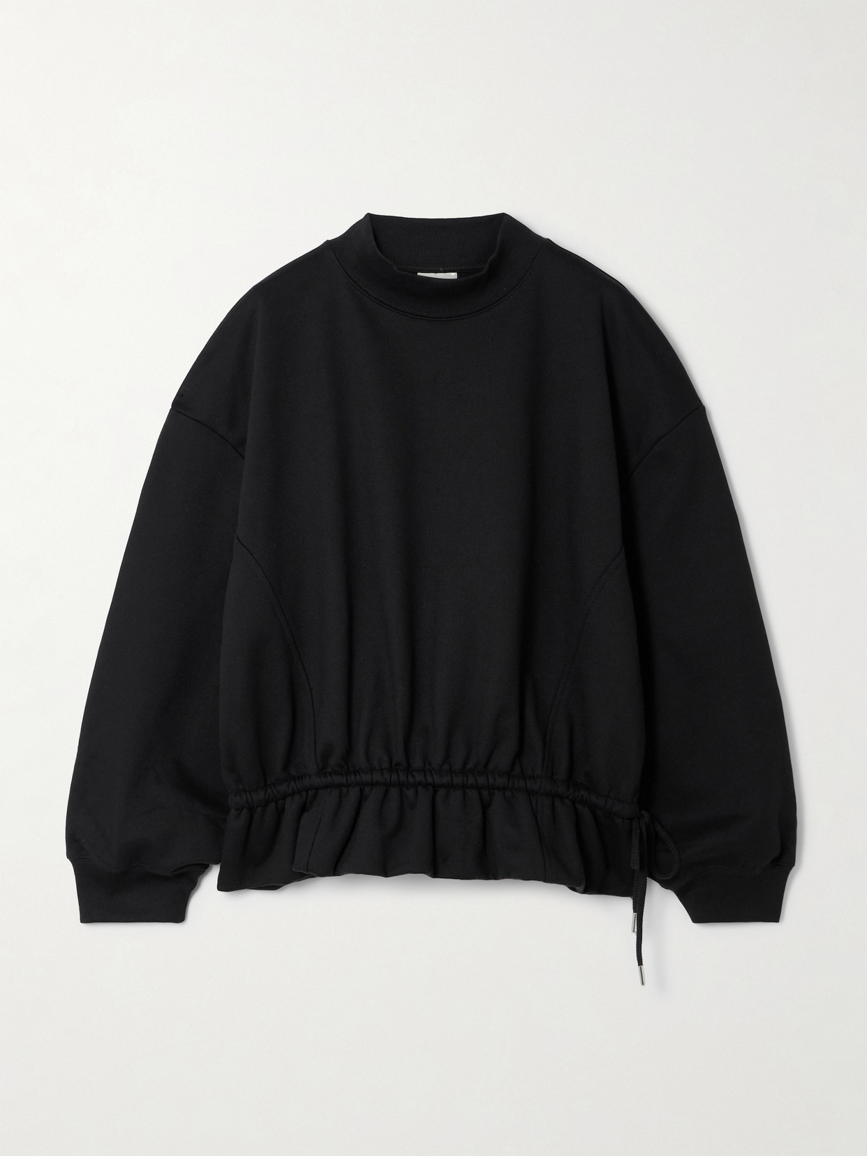 Dries Van Noten Cotton-jersey Peplum Sweatshirt In Black