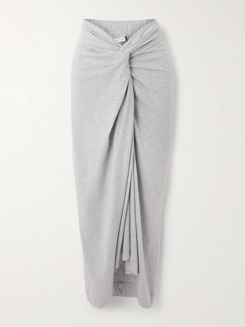 Dries Van Noten Twist-front Cotton-jersey Midi Skirt