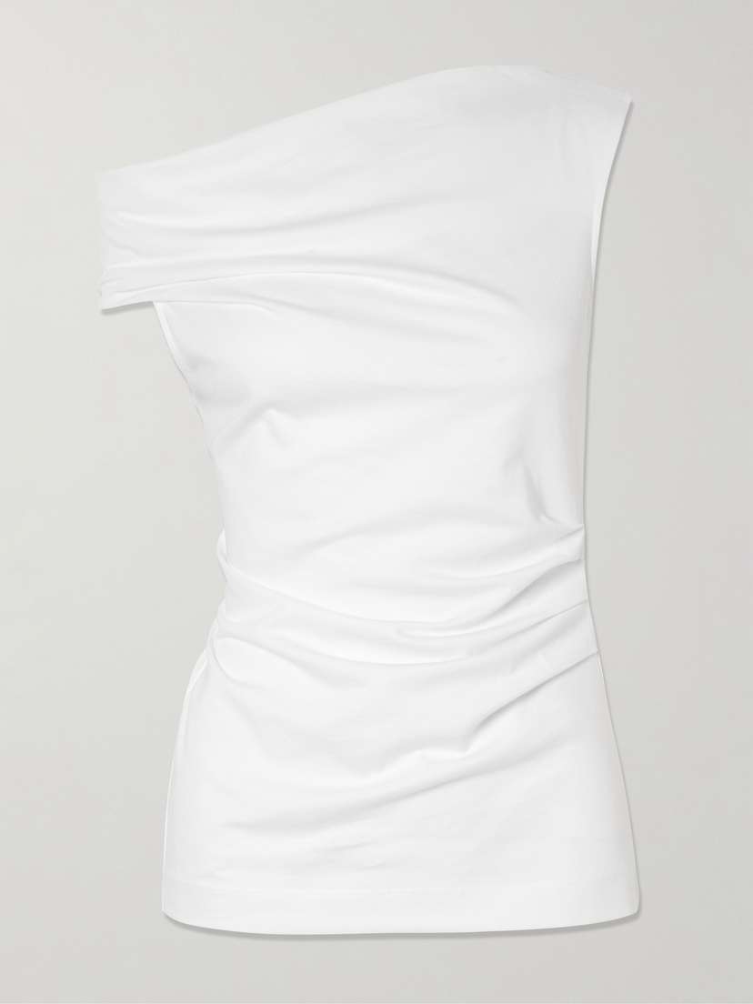 Dries Van Noten Henray Off-the-shoulder Draped Cotton-jersey Top