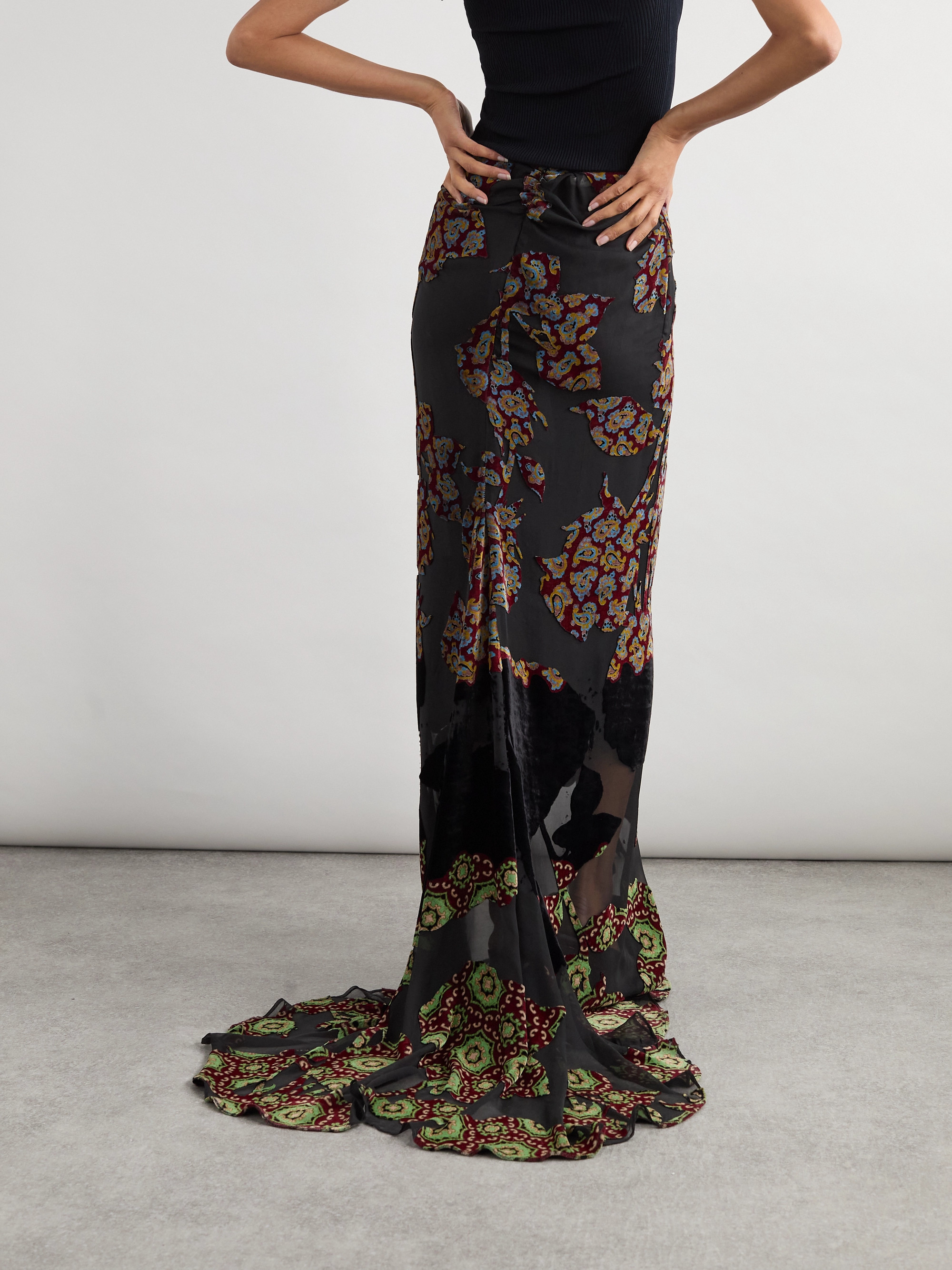 Dries Van Noten - Devoré-velvet maxi skirt | Plush