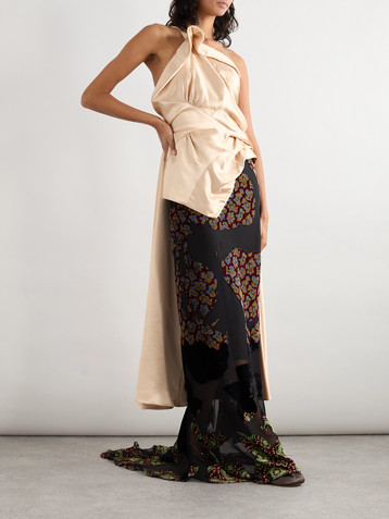 Dries Van Noten Devoré-velvet maxi skirt