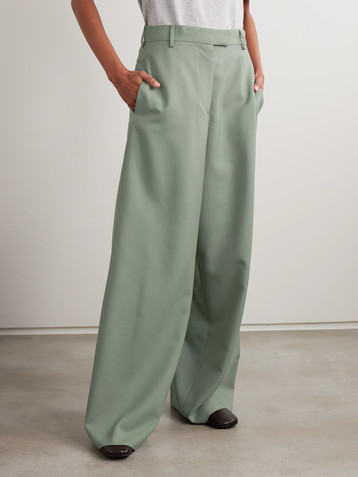 Dries Van Noten Wide-leg wool and mohair-blend twill pants