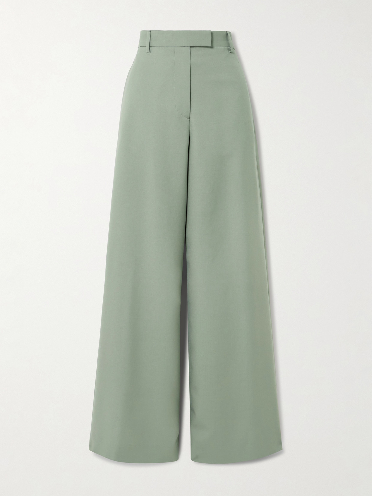 Dries Van Noten Wide-leg Wool And Mohair-blend Twill Pants In Gray