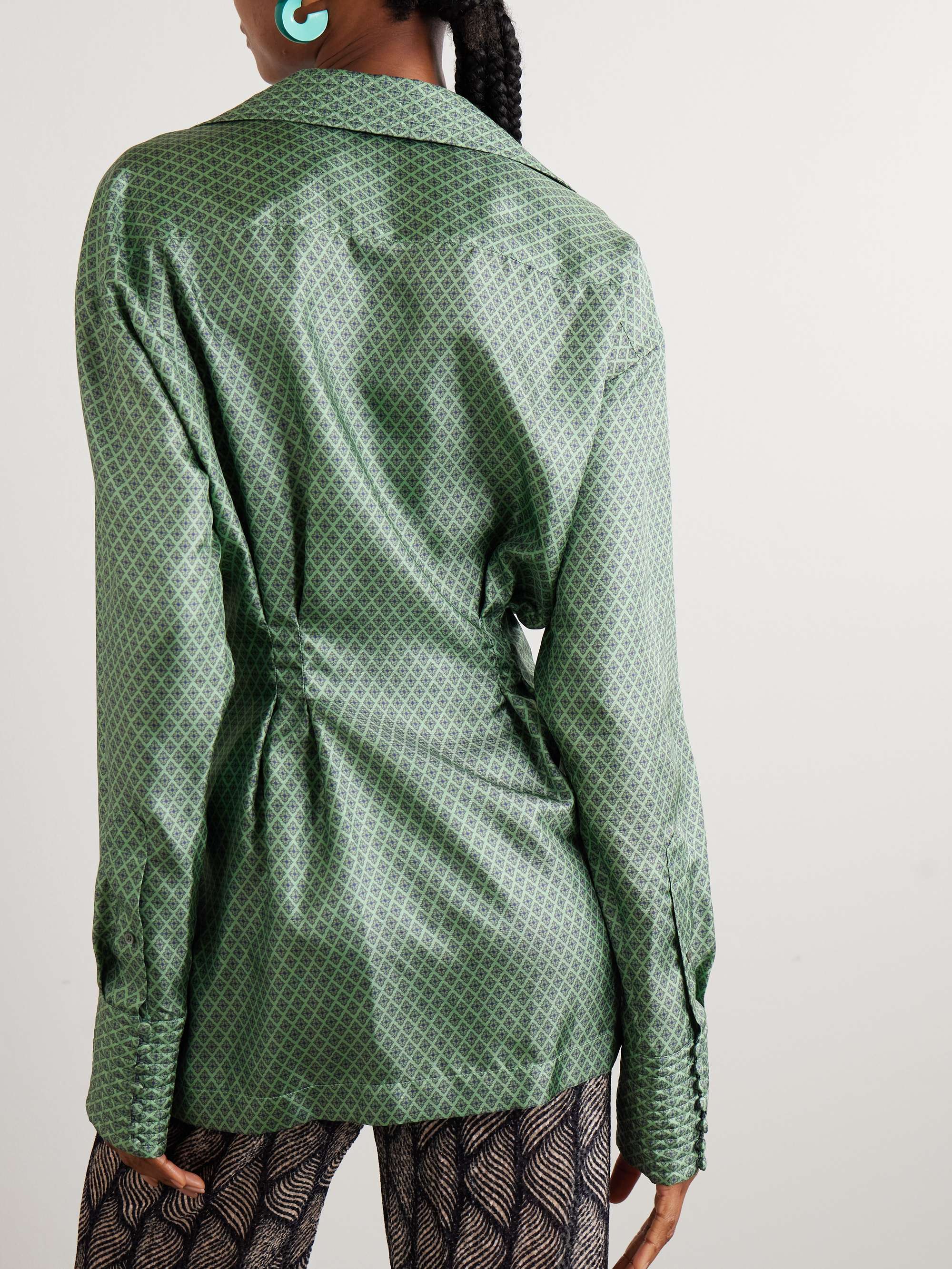 dries van noten 浮き出しプリントのシルクプルオーバー オーバーダイド シャツ - 春夏 メンズ | Dries Van Noten