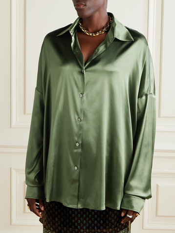 Dries Van Noten Casia oversized silk-satin shirt