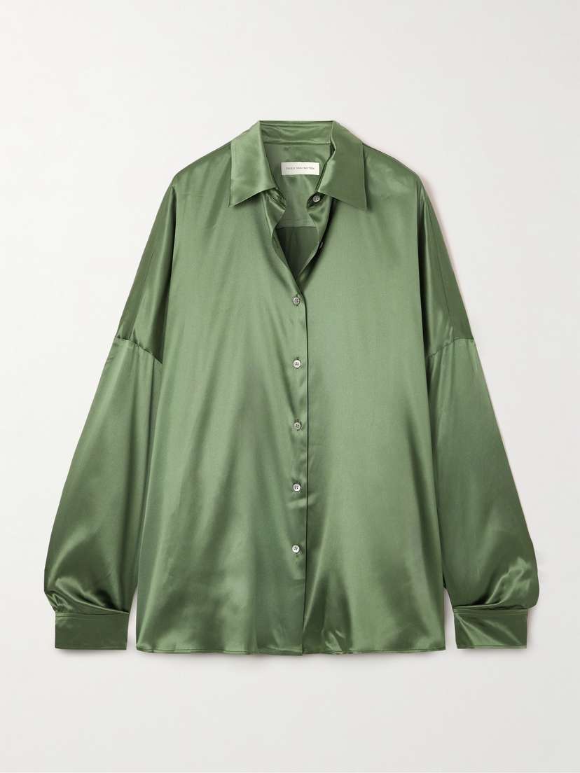 Dries Van Noten Casia Oversized Silk-satin Shirt