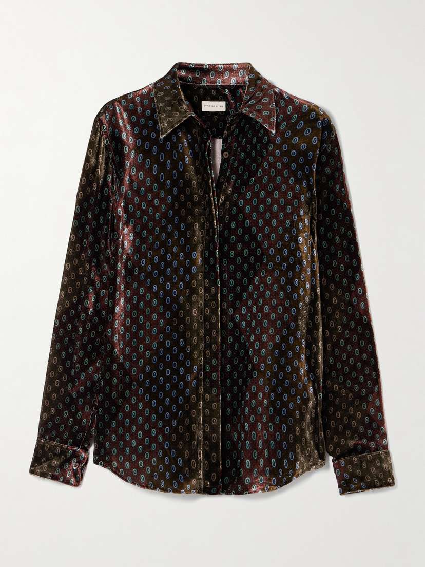 Dries Van Noten Printed Velvet Shirt