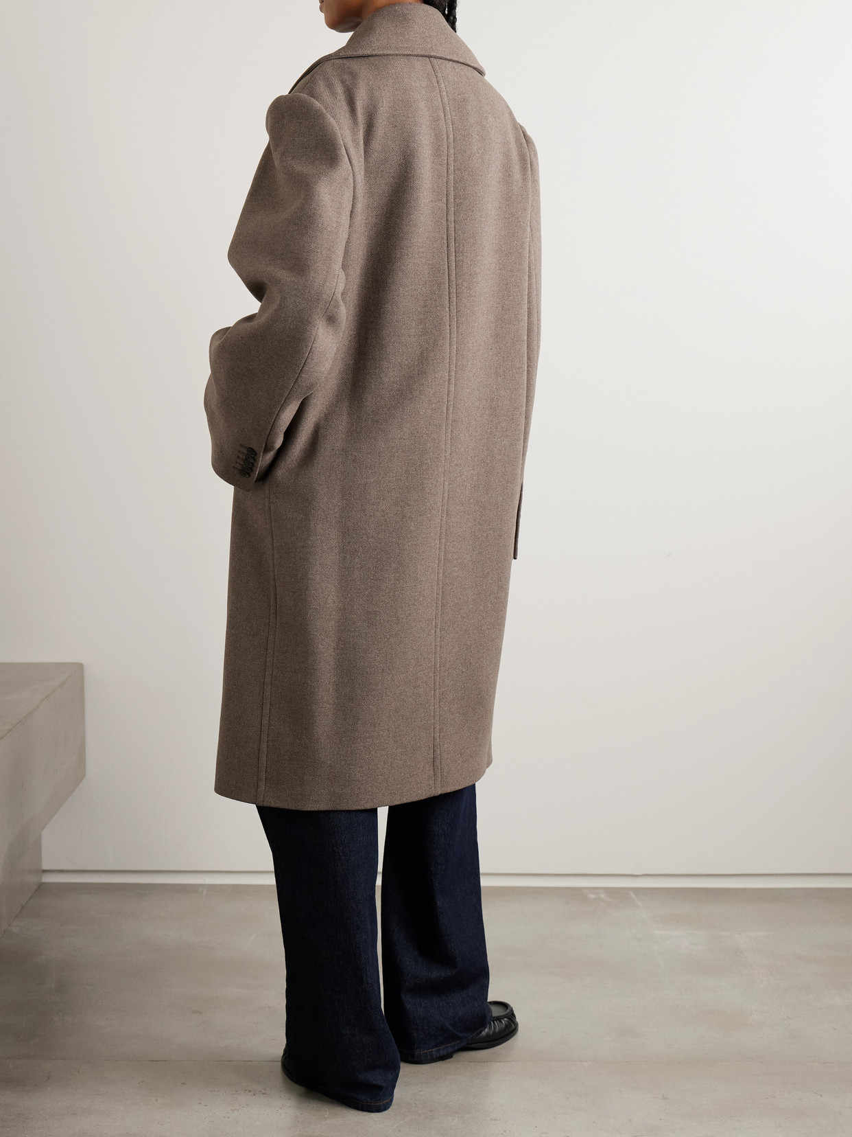 Oversized Wool-Blend Double-Breasted Coat