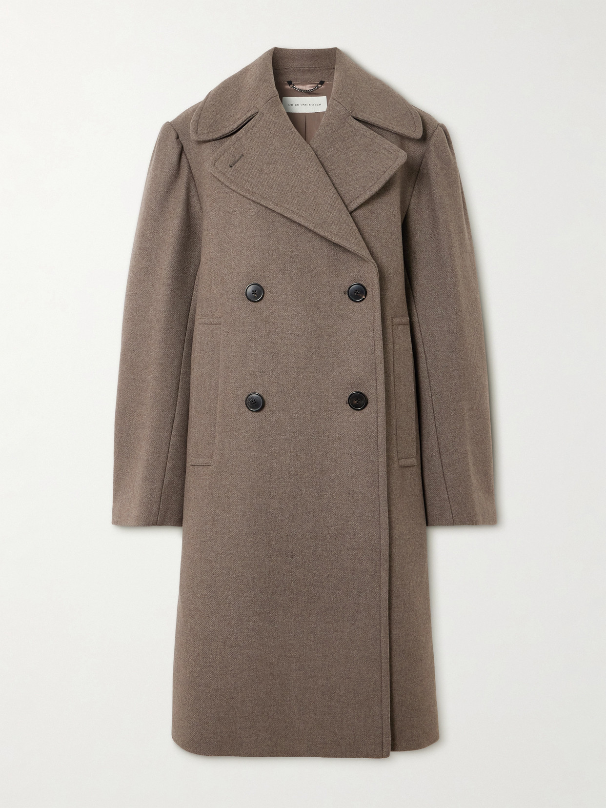 Dries Van Noten - Oversized Wool-blend Double-breasted Coat - Taupe