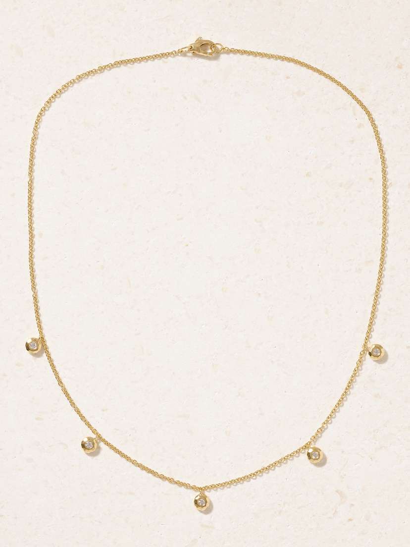 Octavia Elizabeth Nesting Gem 18-karat Recycled Gold Diamond Necklace