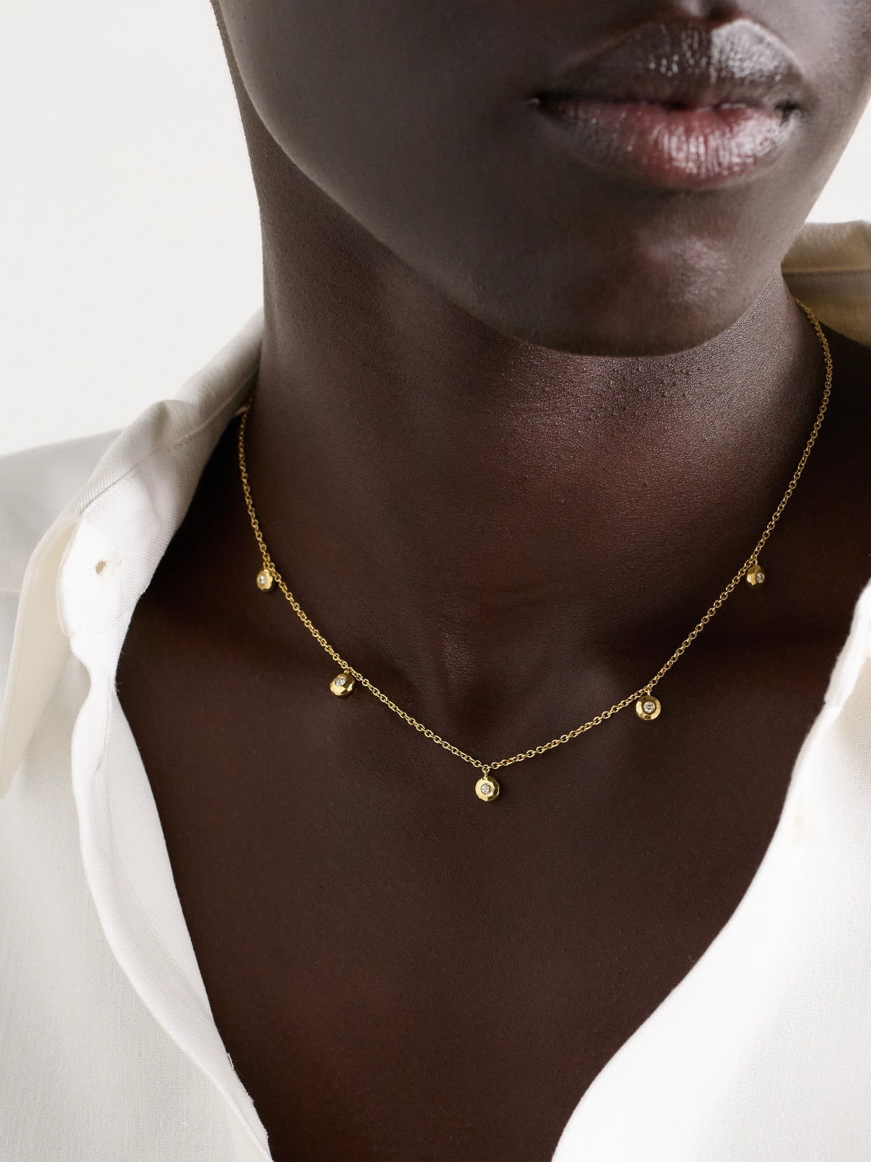 Octavia Elizabeth Nesting Gem 18-karat Recycled Gold Diamond Necklace In Gold