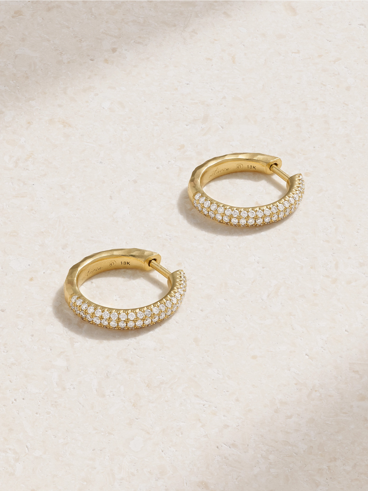 Octavia Elizabeth Yana 18-karat Gold Diamond Hoop Earrings