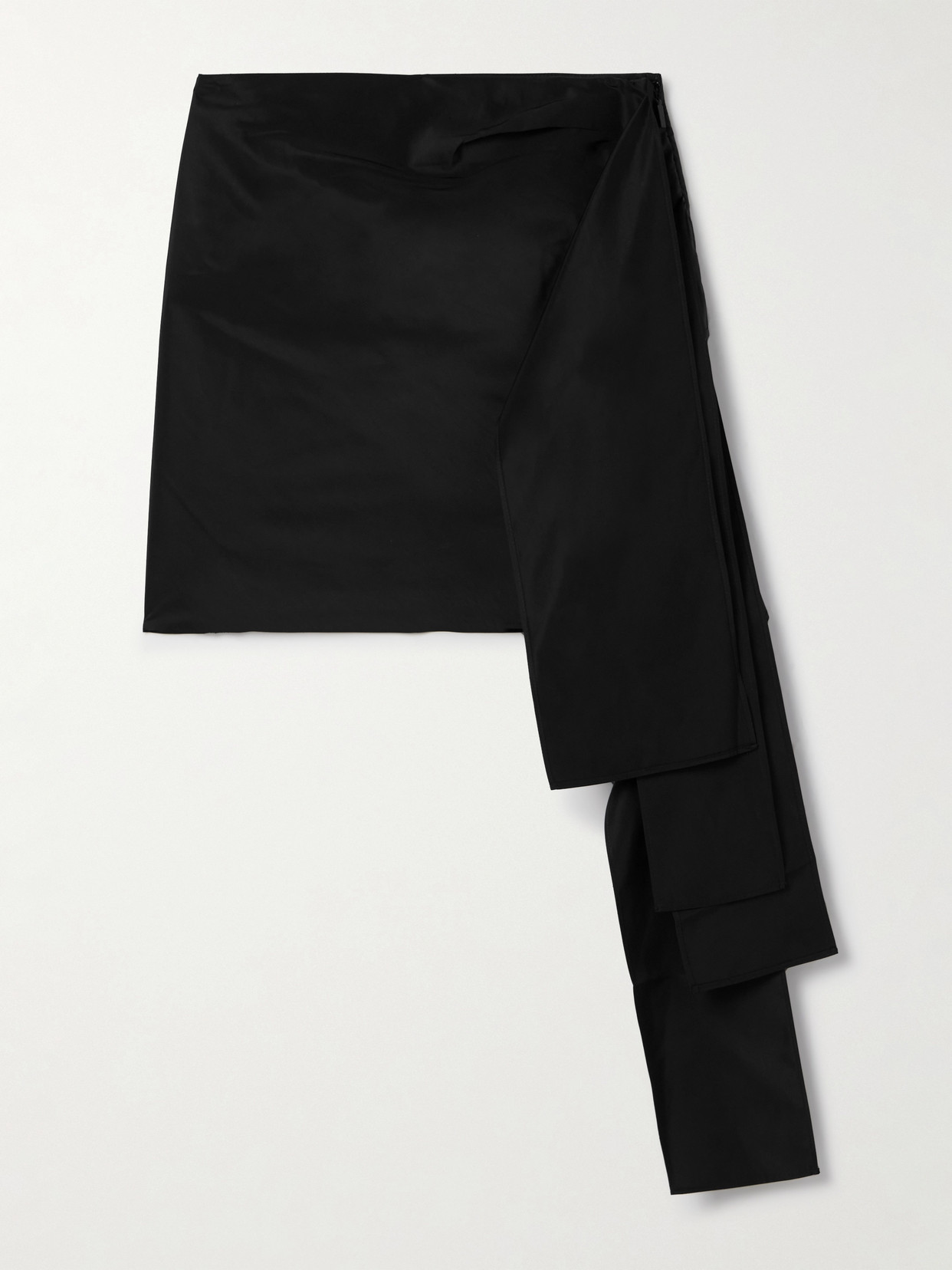 Tibi Draped Shell Mini Skirt In Black