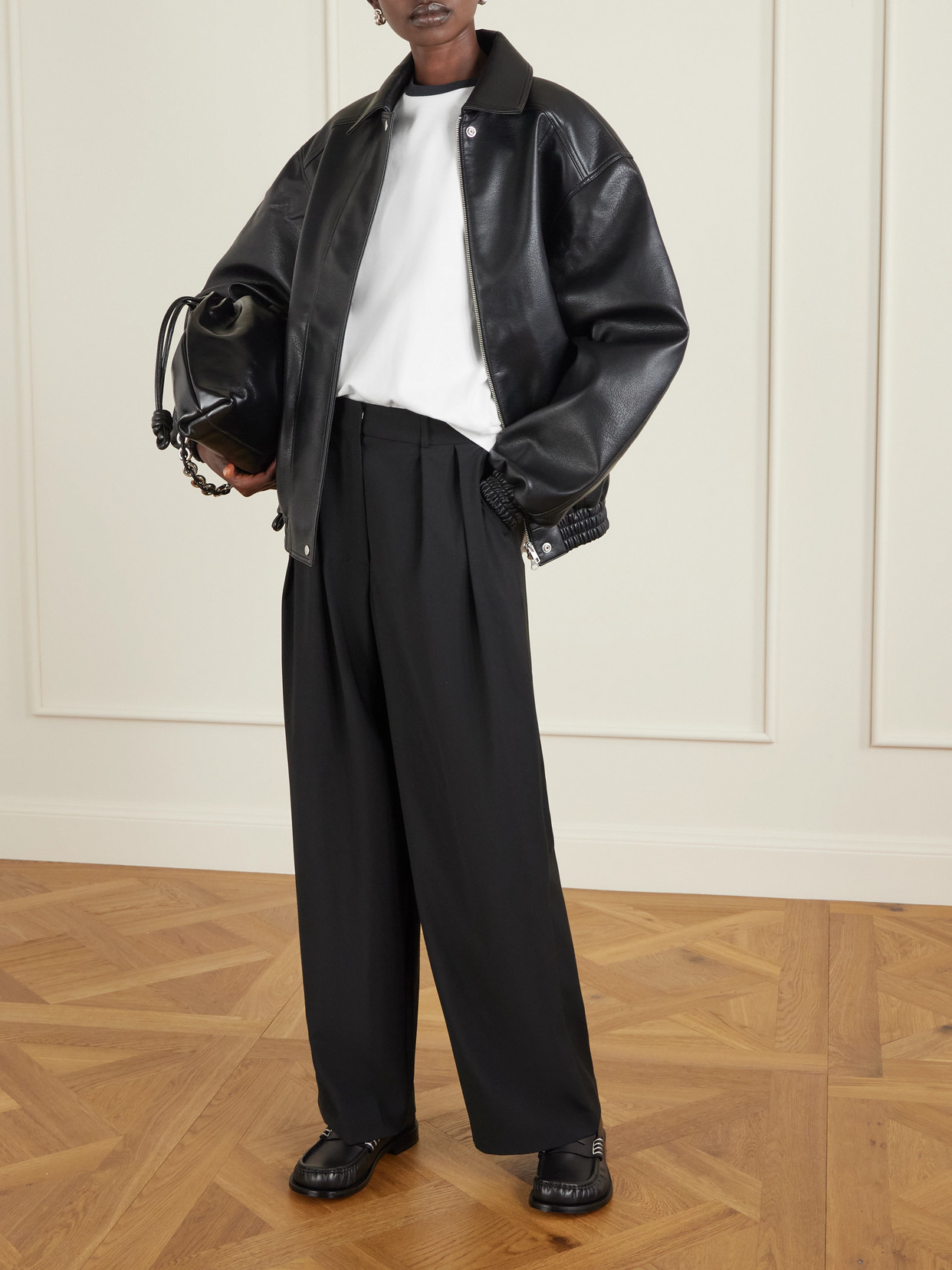 Tibi Perfect T Two-tone Cotton-jersey T-shirt In White