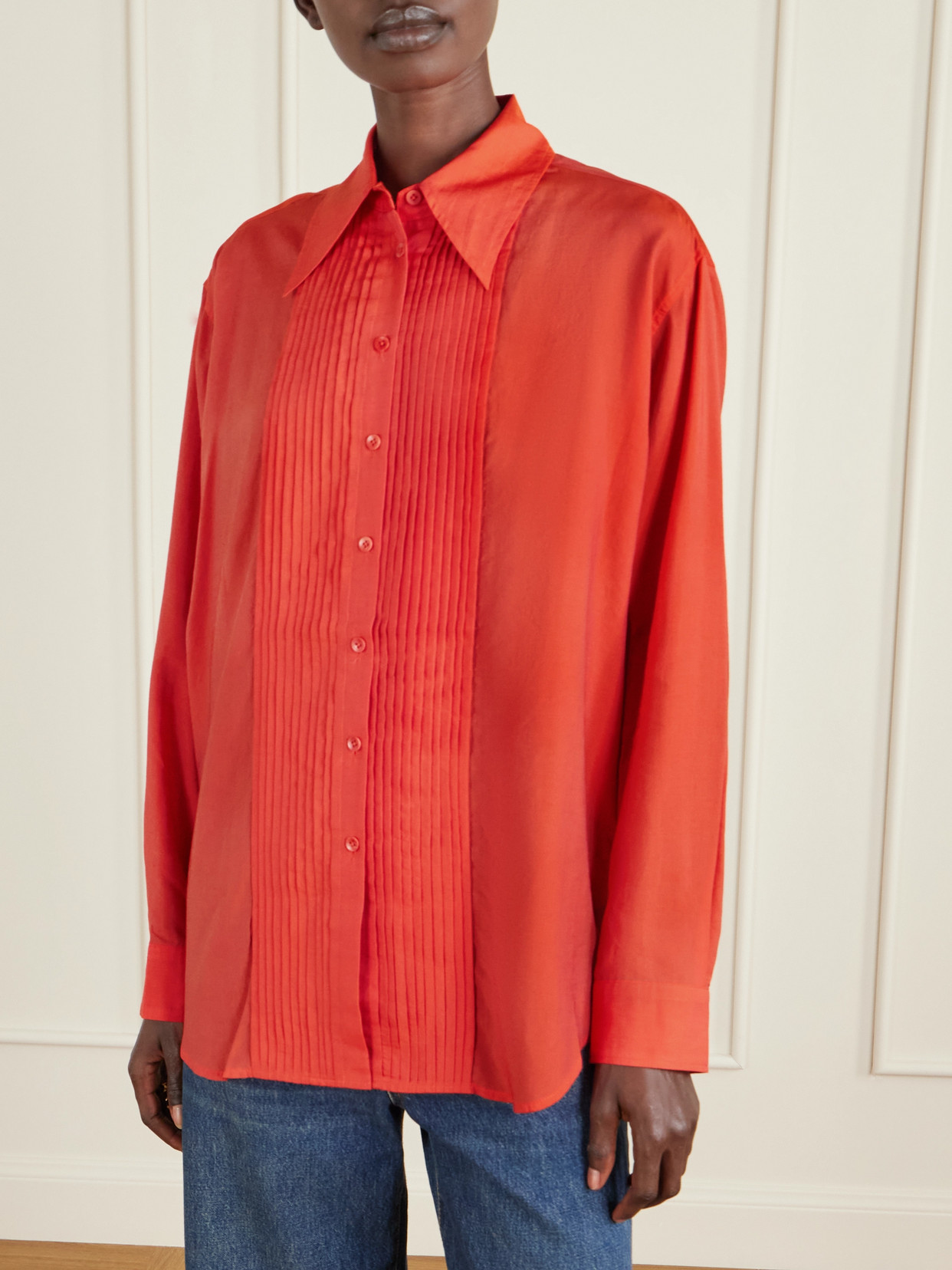Pintucked Voile Shirt