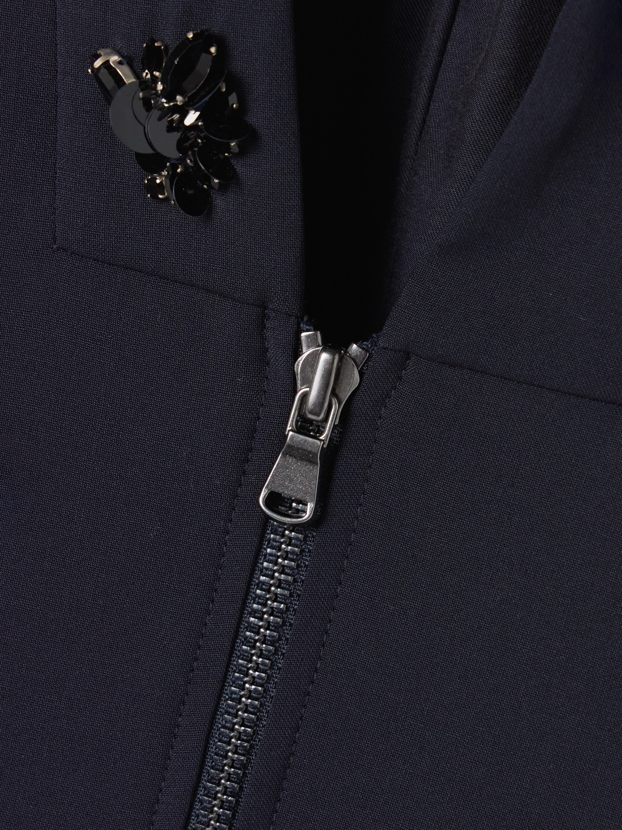 Tibi Tropical Embellished Woven Bomber Jacket In Blue