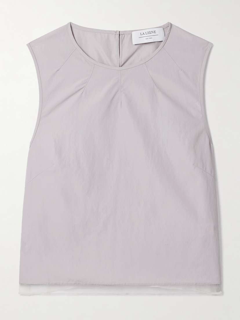 La Ligne Cosette Silk Organza-trimmed Shell Tank