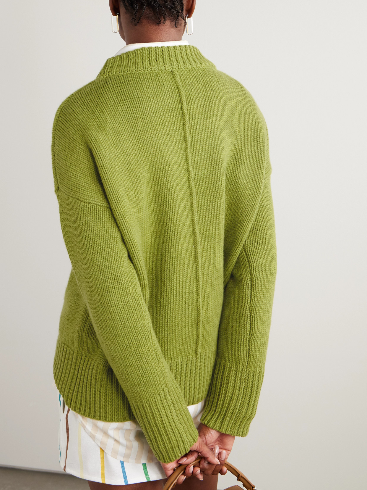 La Ligne Marin Wool And Cashmere-blend Sweater In Green