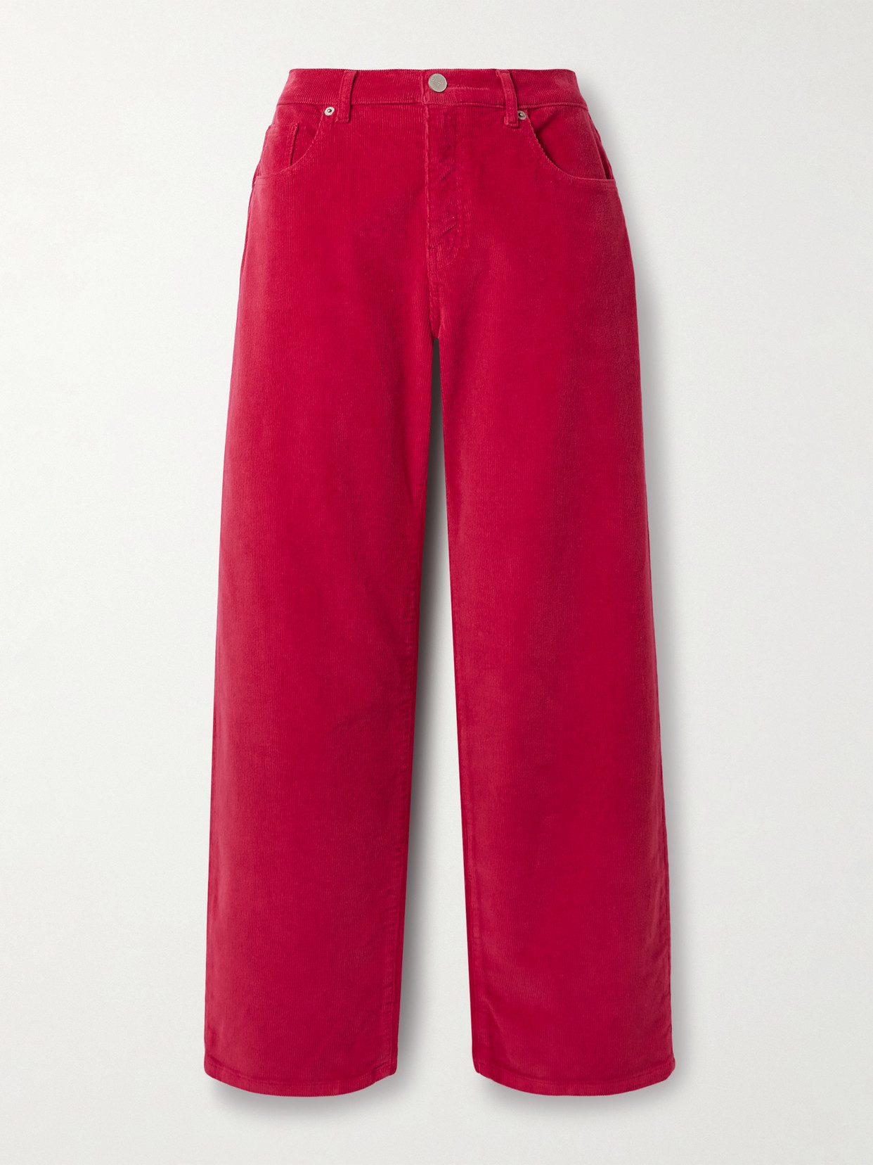 La Ligne Marilyn Cotton-blend Corduroy Wide-leg Pants In Red