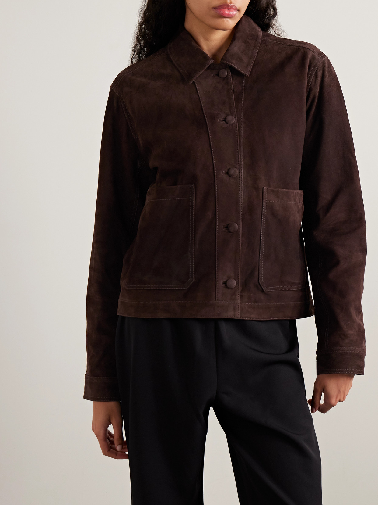 La Ligne Suede Jacket In Brown