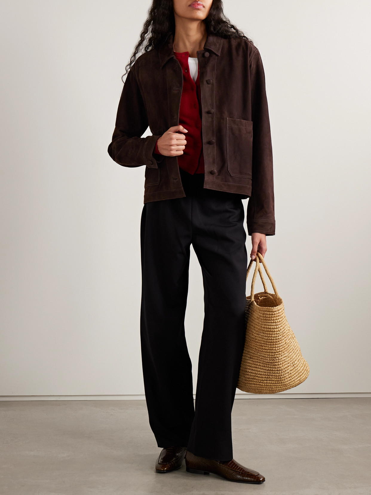La Ligne Suede Jacket In Brown