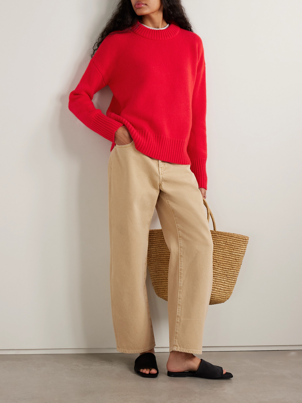 La Ligne Marin Wool And Cashmere-blend Sweater In Red