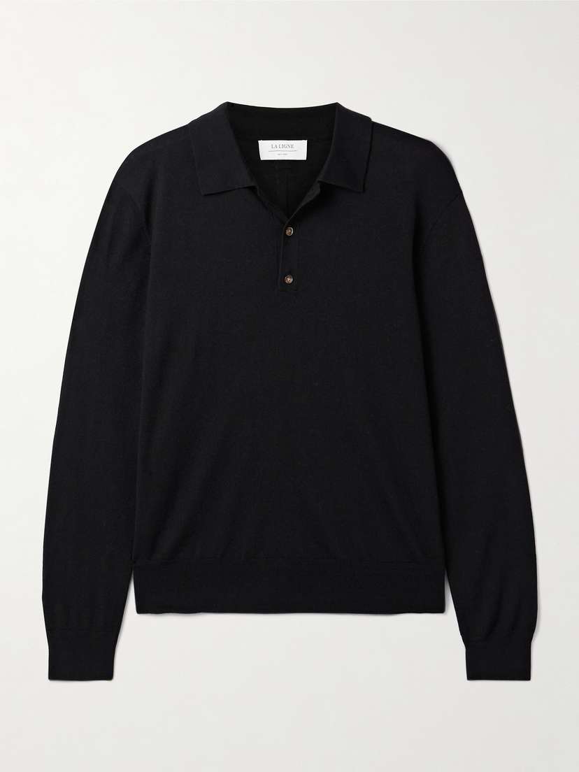 La Ligne Ben Oversized Silk, Wool And Cashmere-blend Polo Sweater